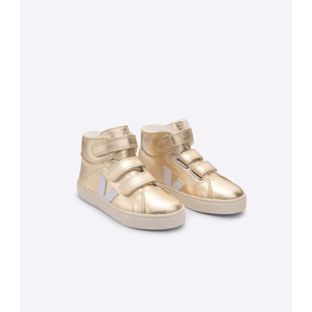 Veja ESPLAR MID FURED LEATHER Schoenen Kinderen Goud | BE 756AHK